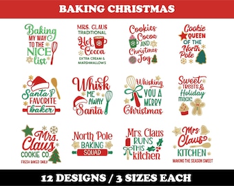 Baking Christmas (12 Designs) - Machine Embroidery Bundle