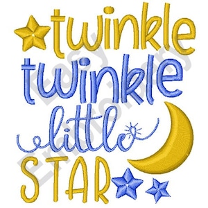 Kinderreim - Twinkle Twinkle Little Star - Stickdatei