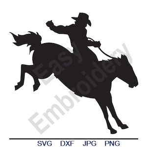 Rodeo Cowboy - Svg, Dxf, Eps, Png, Jpg, Vektorkunst, Clipart, Schnittdatei