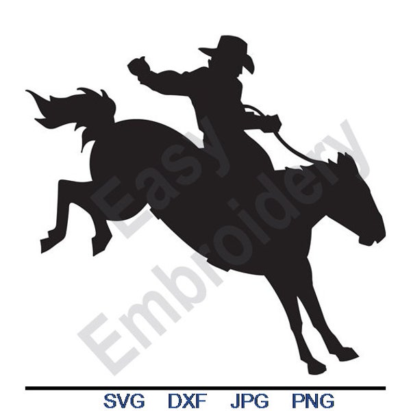 Rodeo Cowboy - Svg, Dxf, Eps, Png, Jpg, Vector Art, Clipart, Cut File