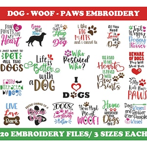 Dog Woof Paws (20 Designs) - Machine Embroidery Designs Bundle