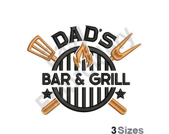 Dad's Bar & Grill - Machine Embroidery Design