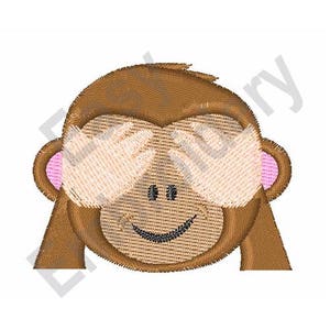 See No Evil Monkey - Machine Embroidery Design