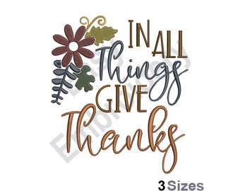 Give Thanks - Machine Embroidery Design