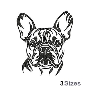 Bouledogue français - motif de broderie Machine - 3 tailles