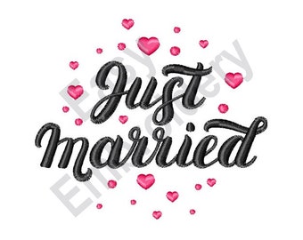 Just Married - Machine Embroidery Design