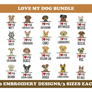 Love My Dog (20 Designs) - Machine Embroidery Designs Bundle