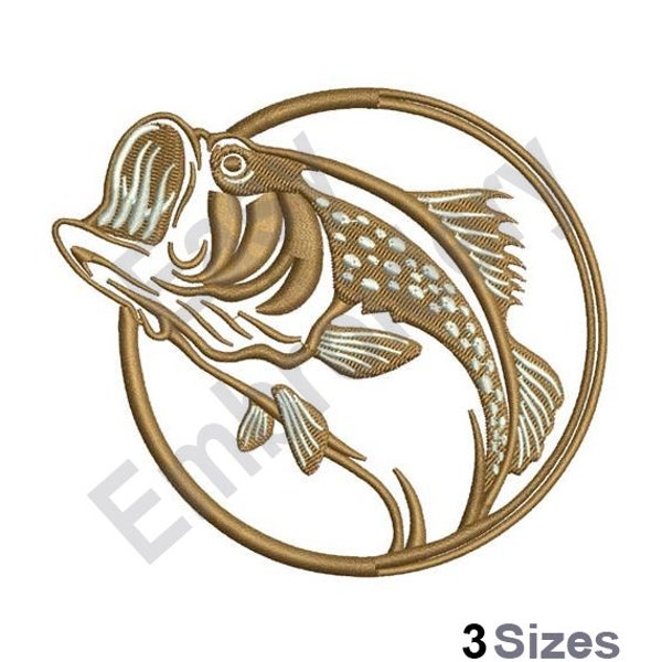 Large Mouth Bass - Machine Embroidery Design - 3 Sizes