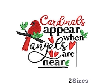 When Angels Are Near - Machine Embroidery Design - 2 Sizes