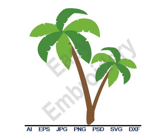 Palm Tree Svg Dxf Eps Png Jpg Vector Art Clipart Cut - Etsy
