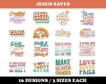Christian (16 Designs) - Machine Embroidery Bundle, Faith pattern, Savior embroidery, Religious designs