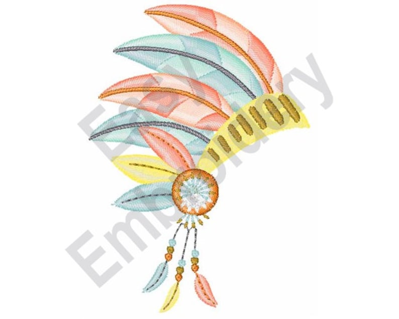 Indian Headdress Machine Embroidery Design Etsy