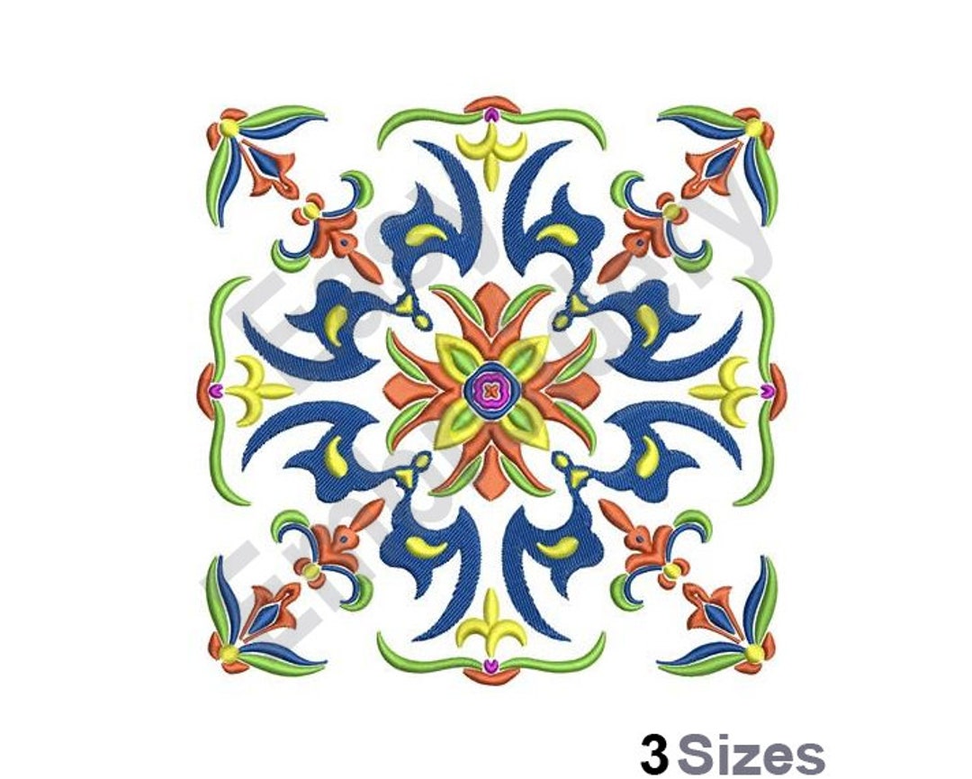 Colorful Quilt Block - Machine Embroidery Design - 3 Sizes - Etsy