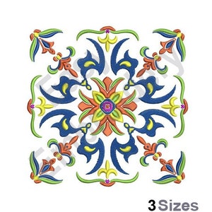 Colorful Quilt Block - Machine Embroidery Design - 3 Sizes