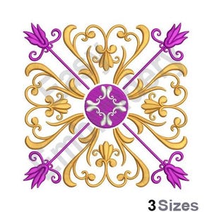 Royal Quilt Block - Machine Embroidery Design - 3 Sizes