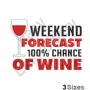 Wine Lover - Machine Embroidery Design - 3 Sizes