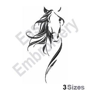 Cabeza de caballo - Diseño de bordado a máquina, bordado de caballos