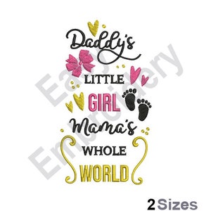 Daddys Little Girl - Machine Embroidery Design