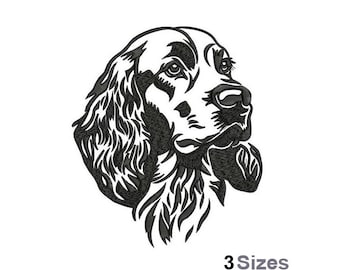 English Cocker Spaniel - Dog Machine Embroidery Design - 3 Sizes