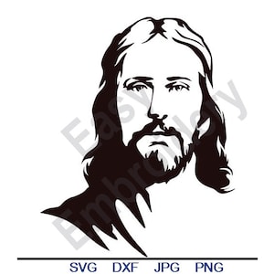 Jésus-Christ - Svg, Dxf, Eps, Png, Jpg, Art vectoriel, Clipart, fichier de coupe, Christian SVG