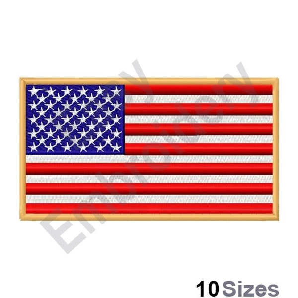 American Flag Machine Embroidery Design, USA Flag embroidery, US flag embroidery - 10 Sizes Included, instant download embroidery files