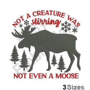 Moose - Machine Embroidery Design - 3 Sizes, Christmas Hunting Pattern