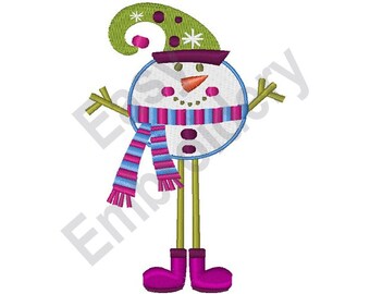 Pupazzo di neve con sciarpa - Disegno per ricamo a macchina