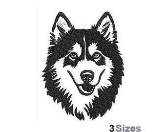 Siberian Husky - Machine Embroidery Design - 3 Sizes