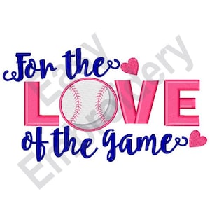 Love Of Baseball - Machine Embroidery Design