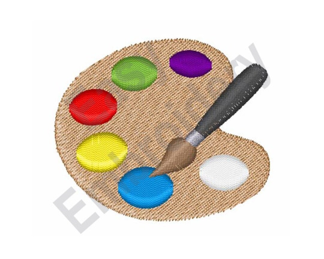 Artist Palette Machine Embroidery Design, Paint Palette Embroidery