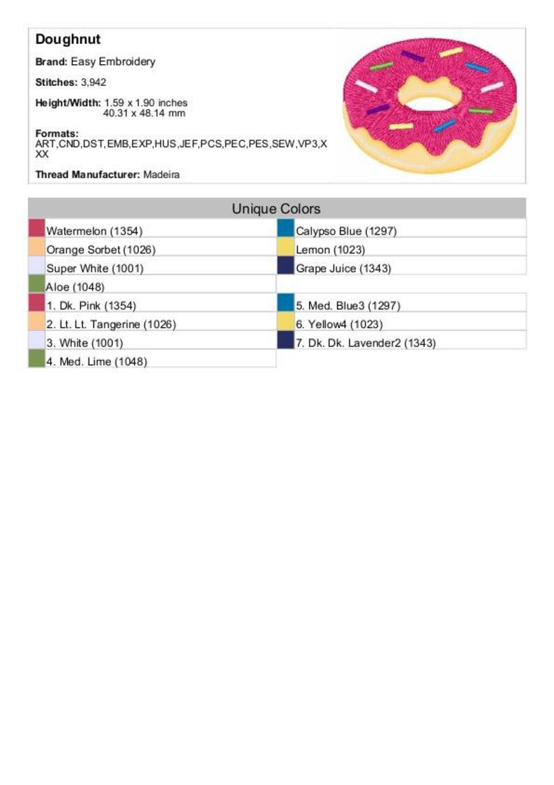 donut- Machine Embroidery Design image 2