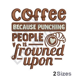Coffee Punching People - Maschinenstickerei Design - 2 Größen