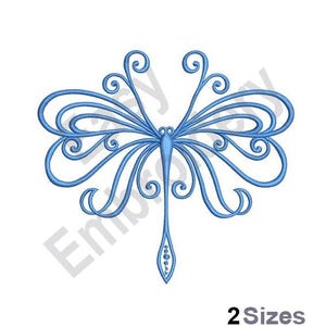 Swirly Dragonfly - Machine Embroidery Design - 2 Sizes