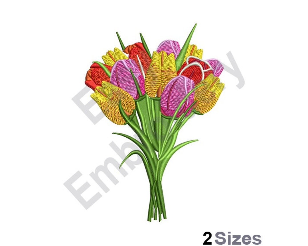 Tulip Bouquet - Machine Embroidery Design - Etsy