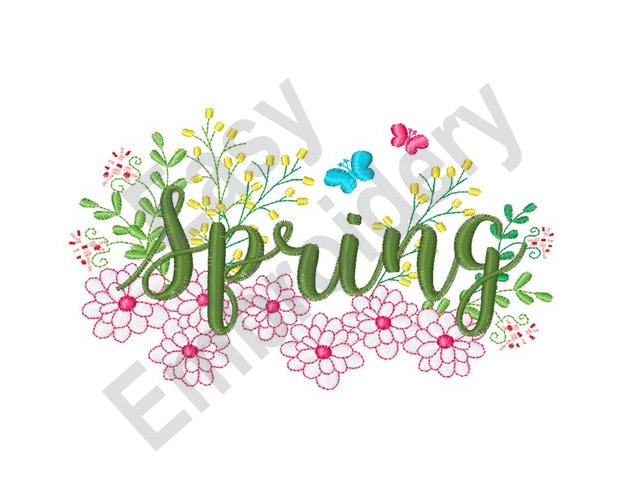 Spring - Machine Embroidery Design - Etsy