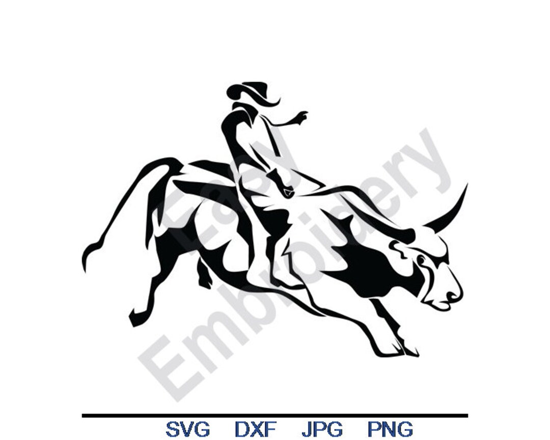 Bull Rider - Svg, Dxf, Eps, Png, Jpg, Vector Art, Clipart, Cut File - Etsy