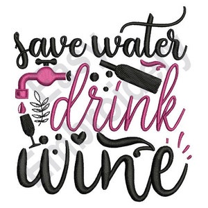 Drink Wine - Machine Embroidery Design
