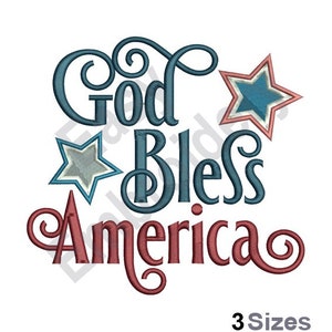 God Bless America - Machine Embroidery Design