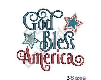 God Bless America - Machine Embroidery Design
