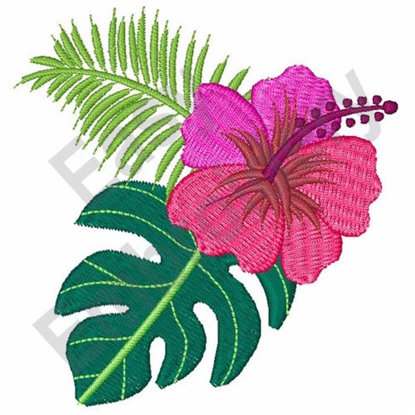 Hibiscus Bloom - Machine Embroidery Design, Hawaii, spring, tropical embroidery