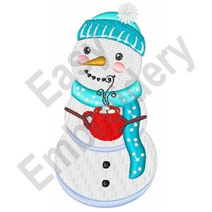 Cocoa Snowman - Machine Embroidery Design, Winter embroidery