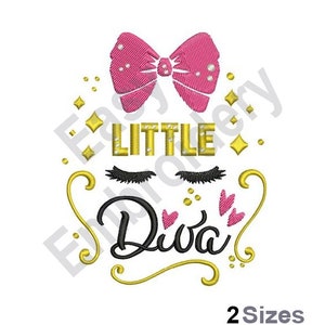 Little Diva - Machine Embroidery Design - 2 Sizes