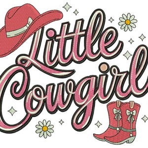 Little Cowgirl  - Machine Embroidery Design - 3 Sizes, Baby girl Embroidery