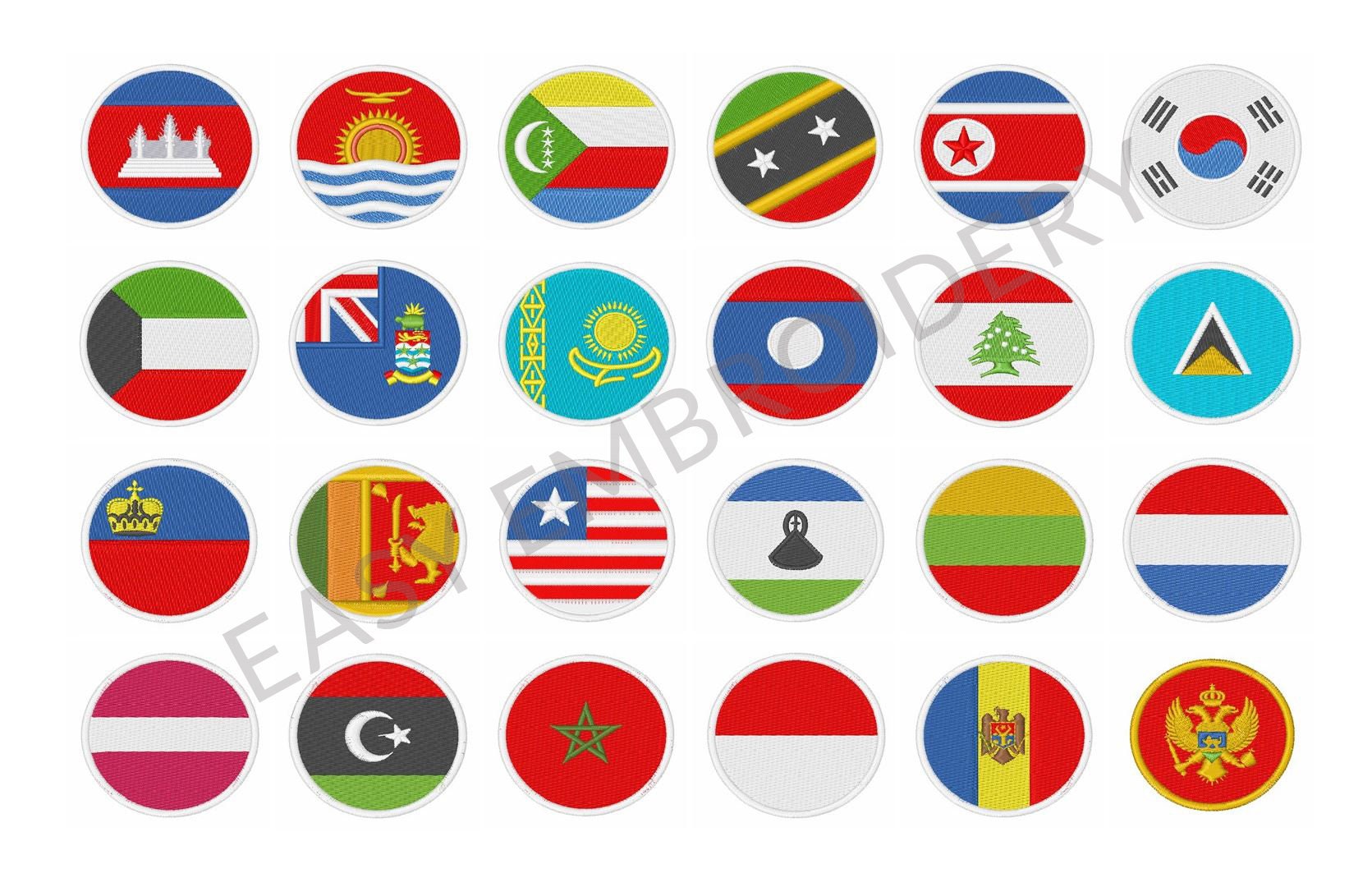 Flags Embroidery Designs Set - 254 Flag Embroidery Designs Bundle - Etsy