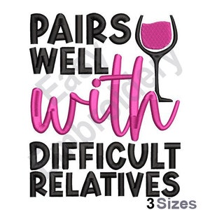 Difficult Relatives - Machine Embroidery Design - 3 Sizes