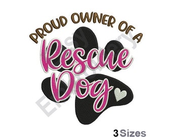 Rescue Dog - Machine Embroidery Design - 3 Sizes