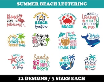 Summer Beach Vacation (12 Designs) - Machine Embroidery Bundle