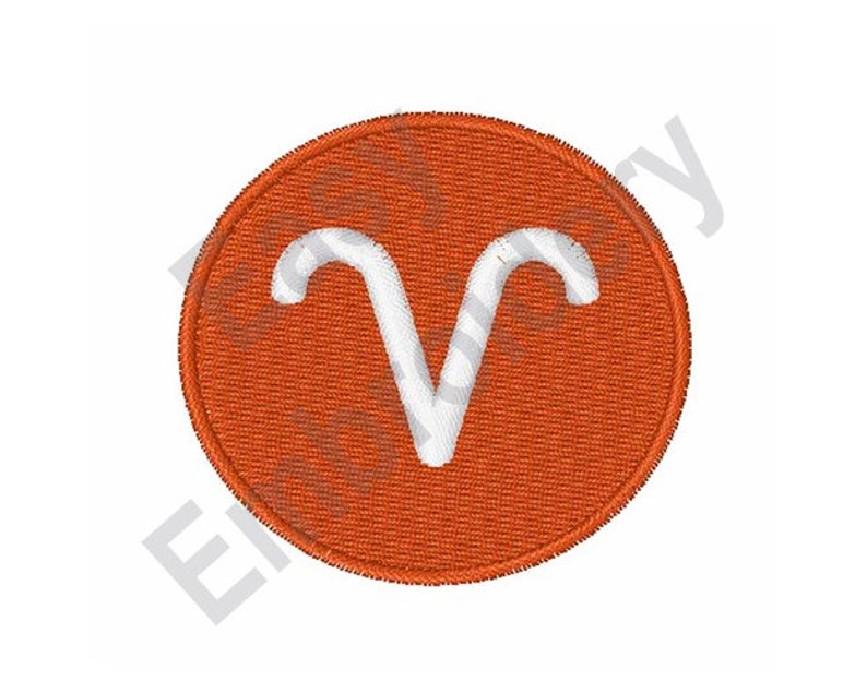 Aries Symbol Machine Embroidery Design image 1