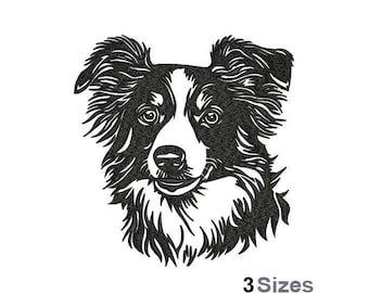 Border Collie - Machine Embroidery Design - 3 Sizes