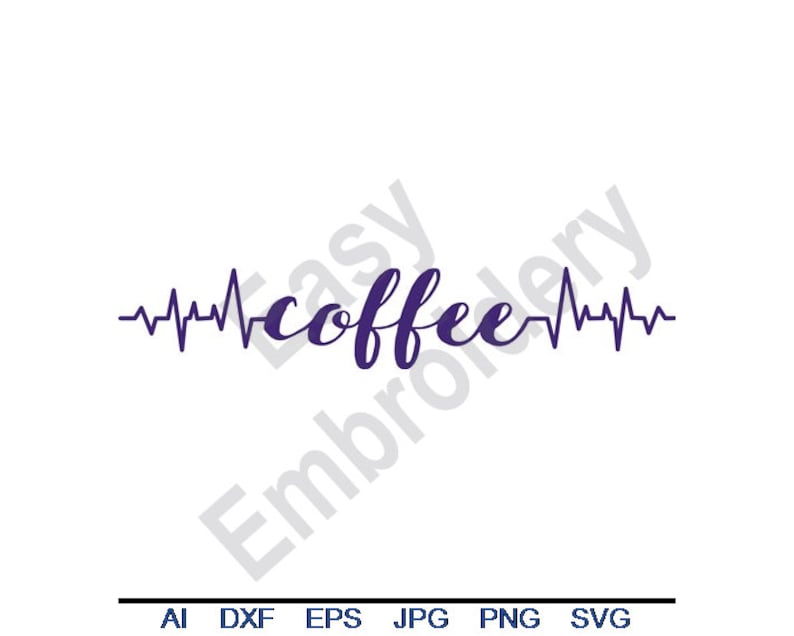 Download Coffee Heartbeat Svg Dxf Eps Png Jpg Vector Art Etsy